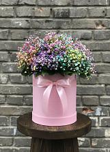 Цветочная композиция из Гипсофила и Розы в шляпной коробке #REPLACE_PRED# Часовне