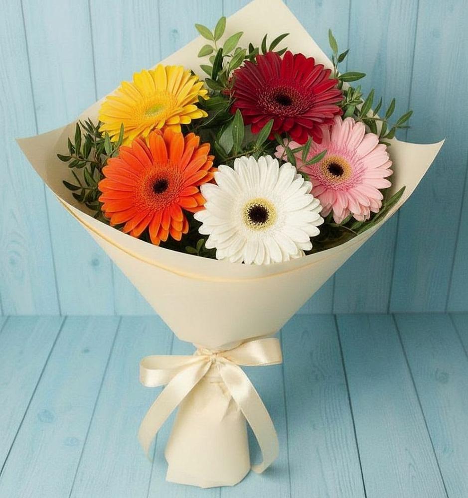 Букет цветов из: Герберы в Часовне