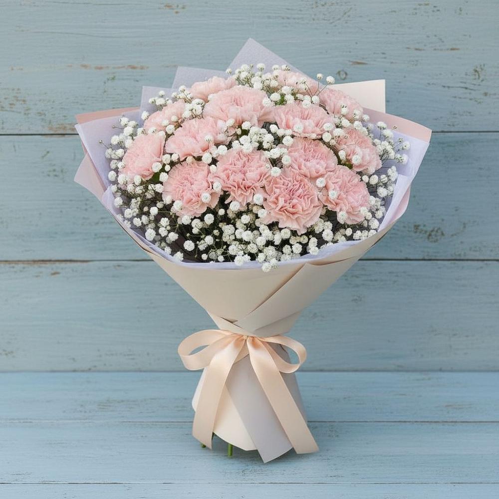 Букет цветов из: Гвоздики в Часовне