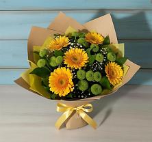 Букет цветов из:  Герберы и Хризантемы в Часовне