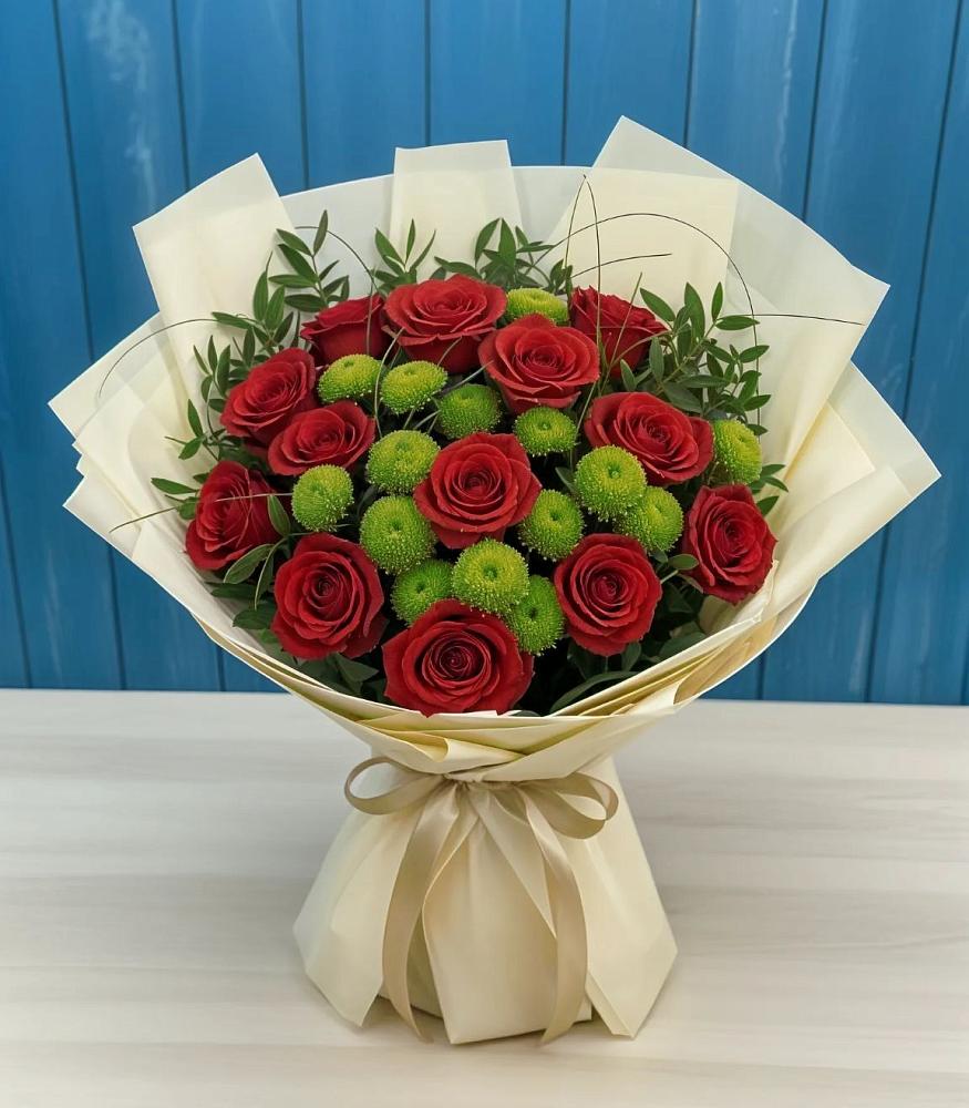 Букет цветов из: Розы и Хризантемы в Часовне